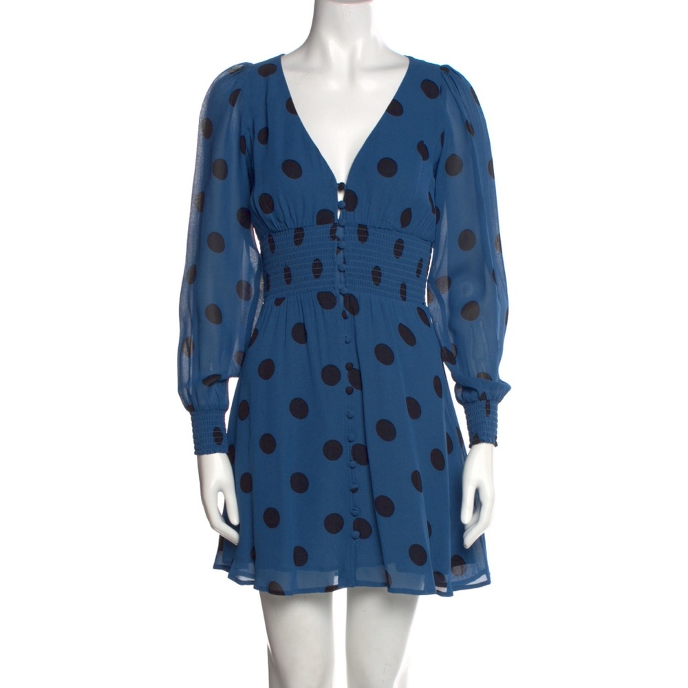 Reformation polka dot print mini dress